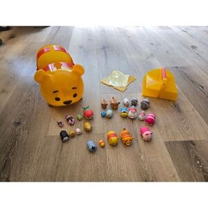 Disney Tsum Tsum Winnie the Pooh Carrying Case with 20+ Mixed Vinyl Figures Lot